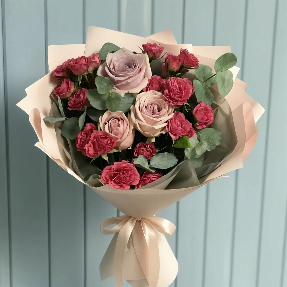 Букет цветов из: Гвоздики и Розы в Любучаны