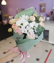 Букет цветов из:  Хризантемы и Розы #REPLACE_PRED# Любучаны
