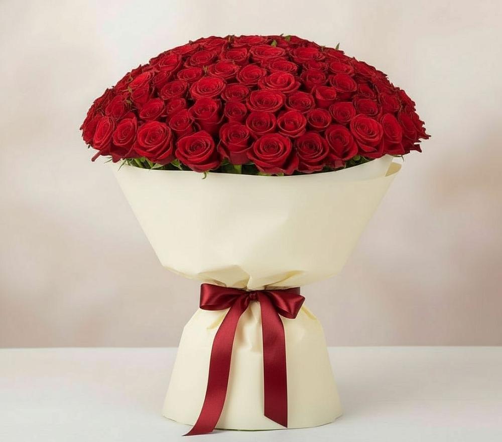 Букет 101 Красная роза Милано в Любучаны