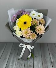 Букет цветов из:  Розы, Герберы и Хризантемы в Любучаны