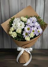 Букет цветов из:  Хризантемы и Розы в Любучаны