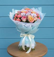 Букет цветов из:  Хризантемы и Розы в Любучаны