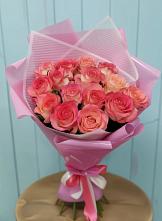 Букет 15 Розовых роз Равель в Любучаны
