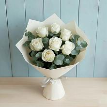 Букет Белые розы в Эвкалипте #REPLACE_PRED# Любучаны